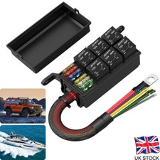12V Car Boat Auto Fuse Relay Holder Box Block 6 Way 4pin Relays ATC Fuse Holder