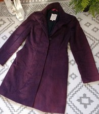 Gorgeous Plum Purple Knee Length Velvet Suede Trench Pea Style Coat 8 10 S