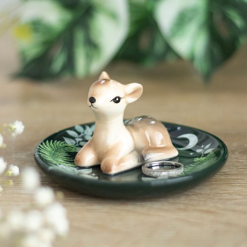 Green fawn trinket dish - green,
