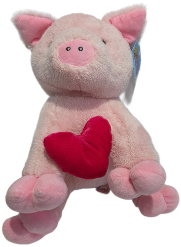 Large pink pig teddy with - large,
