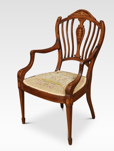 Mahogany inlaid armchair - mahogany,