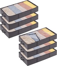 6 Pack Lifewit Foldable Under Bed Storage Containers Large Storage Bags 65L