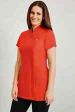 WOMEN'S DEEP ORANGE ONE BUTTON BEAUTY TUNIC BEAUTICIANS TUNIC SPA SALON FASHION