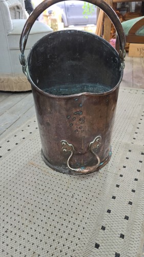 Heavy copper coal bucket - heavy,