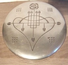 CHARLES RENNIE MacKINTOSH VINTAGE LIDDED PEWTER POT / BOWL 13x5cm - USED