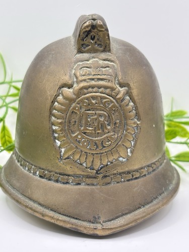 Vintage brass police - brass, helmet