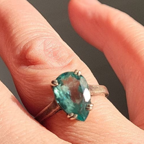 Vintage silver ring pear - vintage,