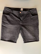 Men’s Stretch Denim Shorts Black Cotton Half Jeans Short Fit