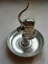 Vintage Silver Plate Elephant Ring Tree, Trunk up, Made in England