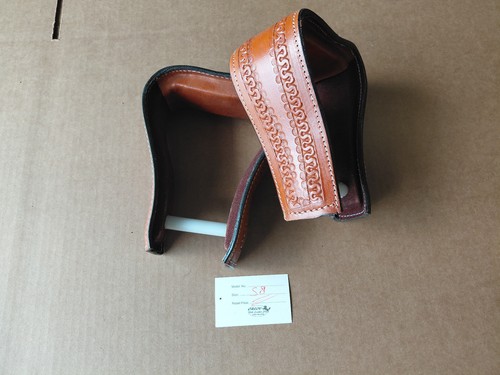 Western leather stirrups - stirrups, snake