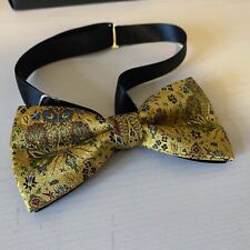 Golden silk bow tie self tie from Syria traditional fabric