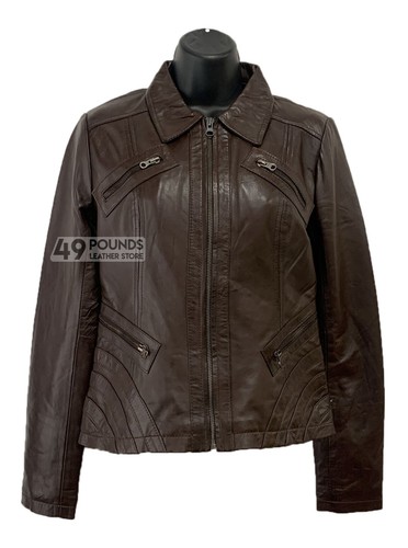 Ladies real leather jacket - leather,