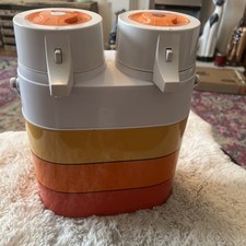 PEACOCK Vintage Double Pump Thermos 70s Retro Vacuum Flask Large -