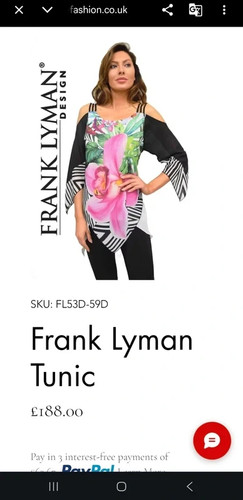 Frank lyman tunic top retail - lyman,