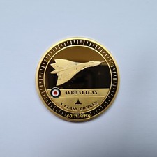 AVRO VULCAN Gold 24ct Plated Coin  Aircraft Of RAF Collection NEW