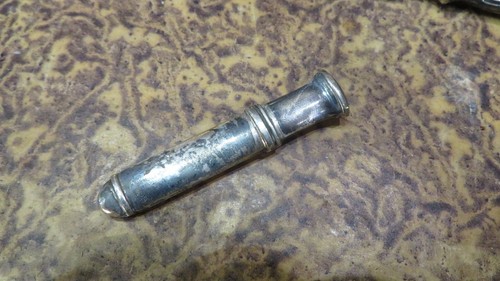 Old silver sewing needle - silver, case