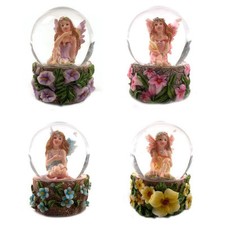 Cute Beautiful Mini Flower Fairy Snow Globe Waterball, 4 Pretty Colours 