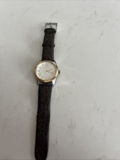 Micheal Lexington 2 Watch Women's Gold Tone Leather Band New Battery 7.5