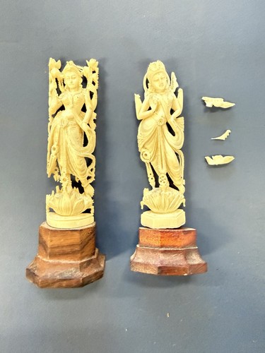 Carved ivory hindu goddess - hindu,