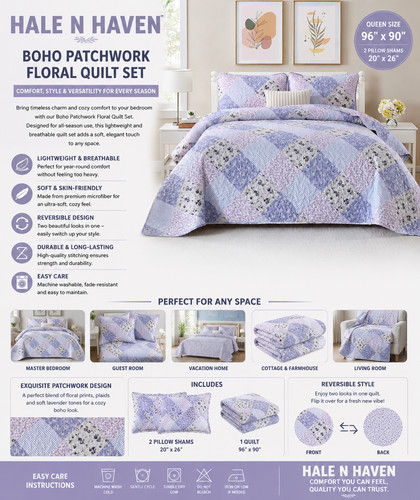 Boho quilt set queen size - boho,
