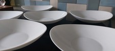 6 Bormioli Rocco White Pasta Bowls. Made In Italy. Excellent Condition