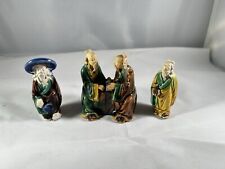 Collection Of Vintage Chinese Mud Men Set Of 3 Figurines (4 Characters)
