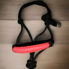 Red black bitless rope - black,