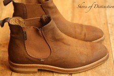 Russell & Bromley Burlington Brown Rough Out Suede Chelsea Boots UK 8 US 9 EU 42