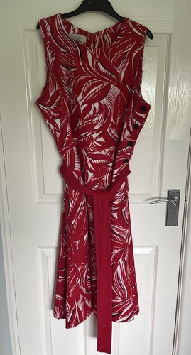 Red white sleeveless flax - red, &