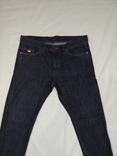 Men's Hugo Boss Delaware3 W34 L29.5 Slim Fit Stretch Tapered Leg Dark Blue Denim