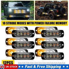 12x White Amber LED Strobe