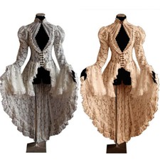 Retro Dress Women Dress Long Flare Sleeve Gothic Vintage Lace Victorian Dresses