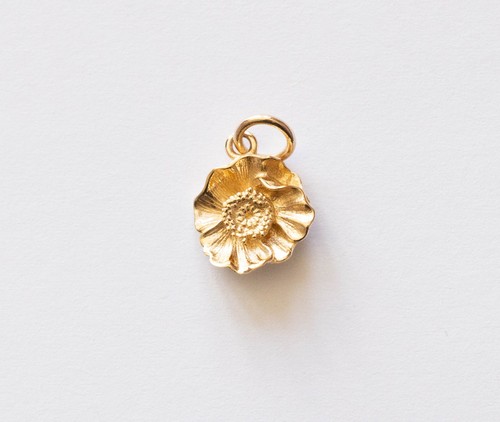 Bronze small poppy charm - poppy,