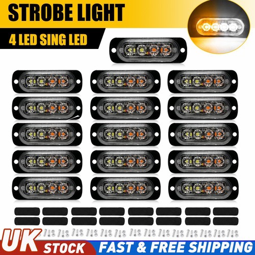 16x led amber white strobe - white,