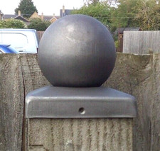 2 NO Post Cap 100mm x 100mm Ball Top Square Steel Fence Gate Weldable Paintable