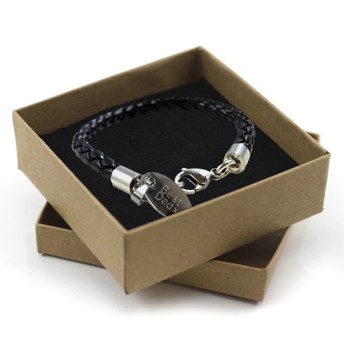 Engraved leather bracelet - engraved,