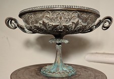 Antique Grand Tour Minoan Bronze Tazza with Leaves and Vines c1860 6.5 inches