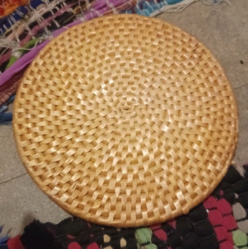 Natural rattan coaster woven - natural,