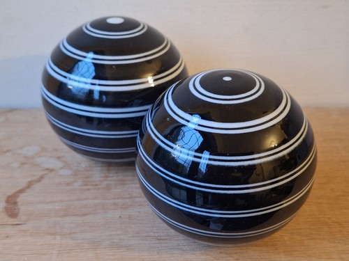 Ceramic sphere striped vintage - sphere,
