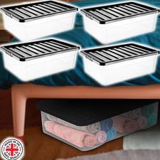 4x 32L Underbed Storage Boxes