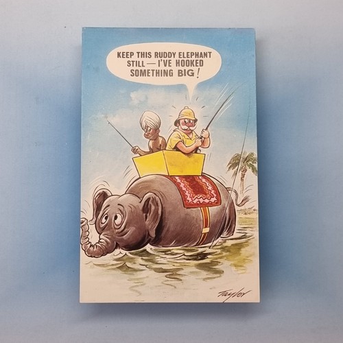 Comic postcard c1979 elephant - comic,