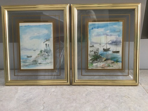 Pair seascape coastal prints - coastal,