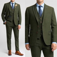 Men's Suit Green Tweed