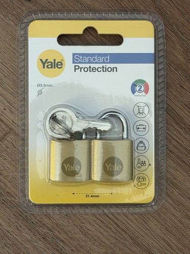Yale 20mm brass padlock - padlock, (pack