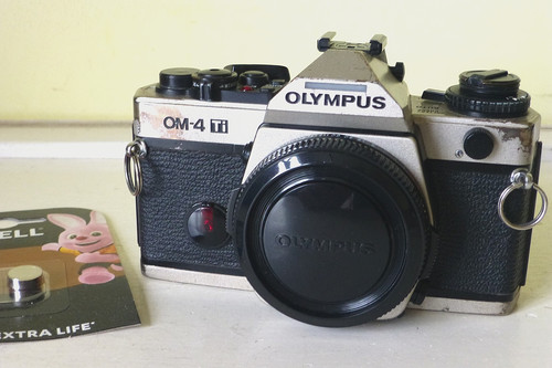 Olympus om4 champagne slr - olympus,