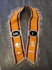Lodge LOL Collarette Sash Orange Not Masonic Uvf Rbp Abod