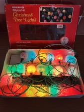 Vintage WOOLWORTHS Frosted Ball Christmas Tree Lights Boxed