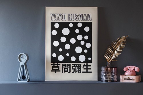 Yayoi kusama black white art - yayoi, &