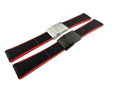 22mm Black/Red Rubber Canvas