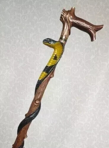 Wooden walking carved cobra - carved,
